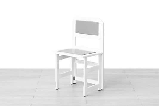 SEDIA PIEGHEVOLE Finitura Frassino Bianco Similpelle Grigio Scuro