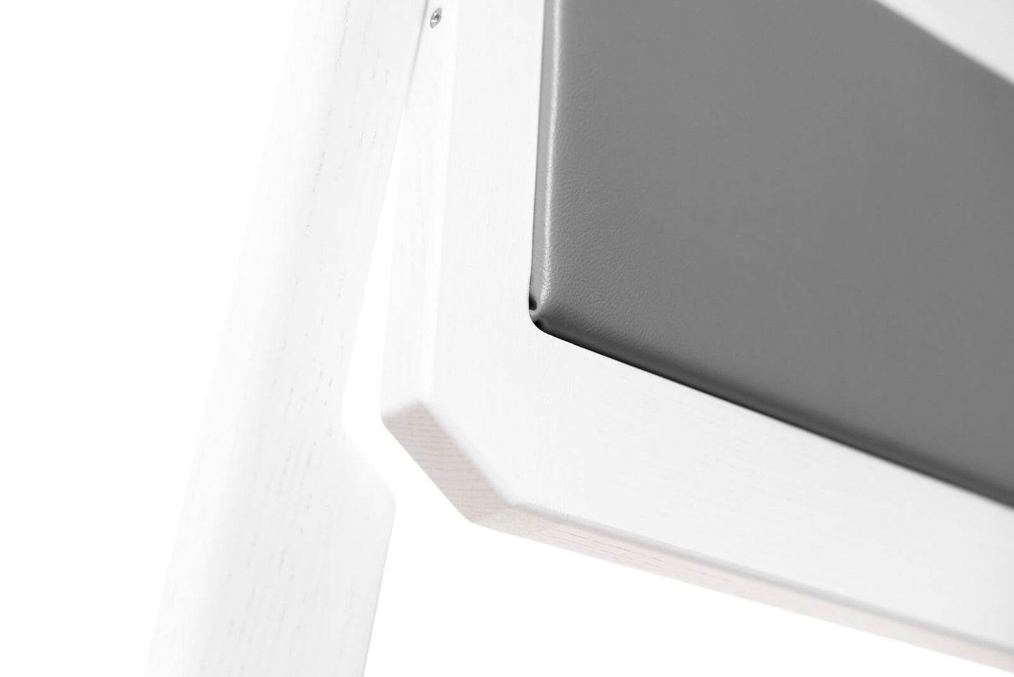 SEDIA PIEGHEVOLE Finitura Frassino Bianco Similpelle Grigio Scuro
