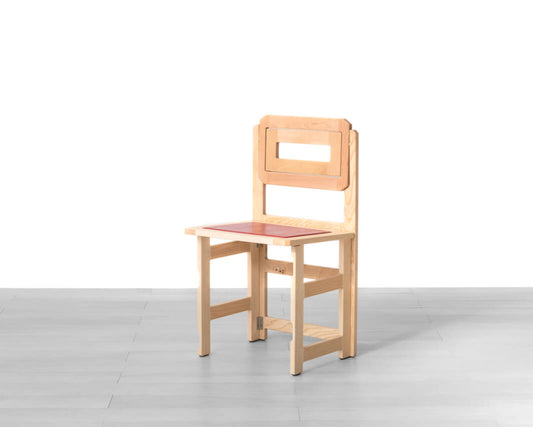 SEDIA PIEGHEVOLE Finitura Frassino Naturale Similpelle Rosso