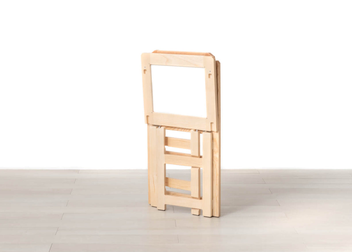 SEDIA PIEGHEVOLE Finitura Frassino Naturale Similpelle Rosso