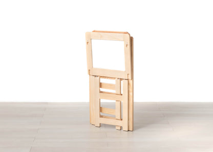 SEDIA PIEGHEVOLE Finitura Frassino Naturale Similpelle Rosso